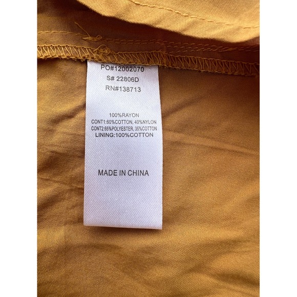 Doe & Rae Floral‎ Print Mustard Yellow Black White Lace Trim Boho - Maybe Medium - Picture 10 of 16